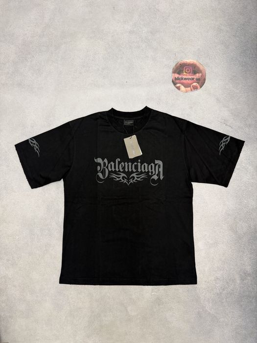 футболка Balenciaga heart Dragon logo black vetements rick owens