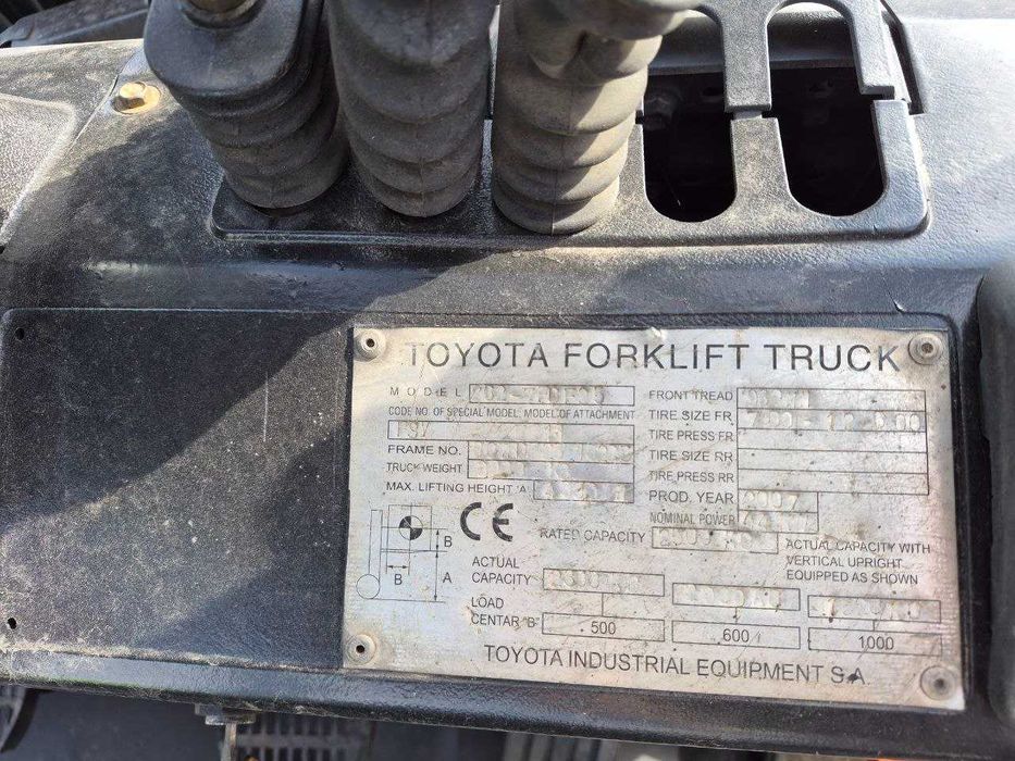 Навантажувач вилковий Toyota 62-7FDF25 2007