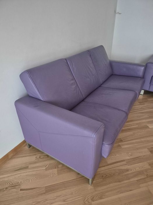 Zestaw dwóch kanap skórzanych Kler