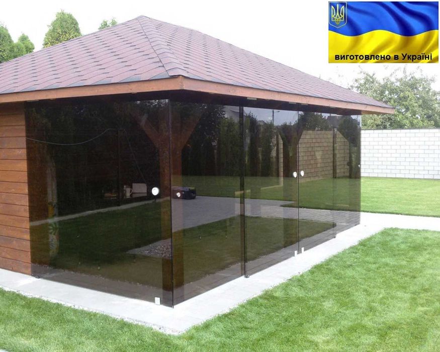 Навіс скляний. Козирок зі скла. Альтанки, веранди, терассі скління.