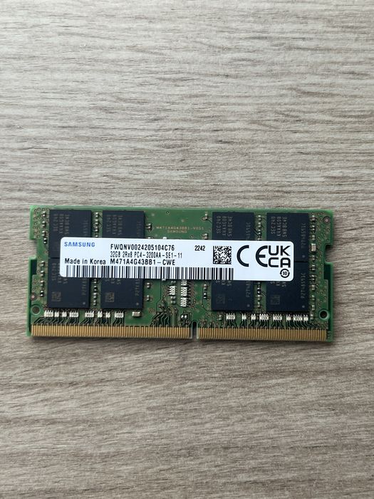Модуль пам'яті для ноутбука Samsung SoDIMM DDR4 32GB 3200 MHz