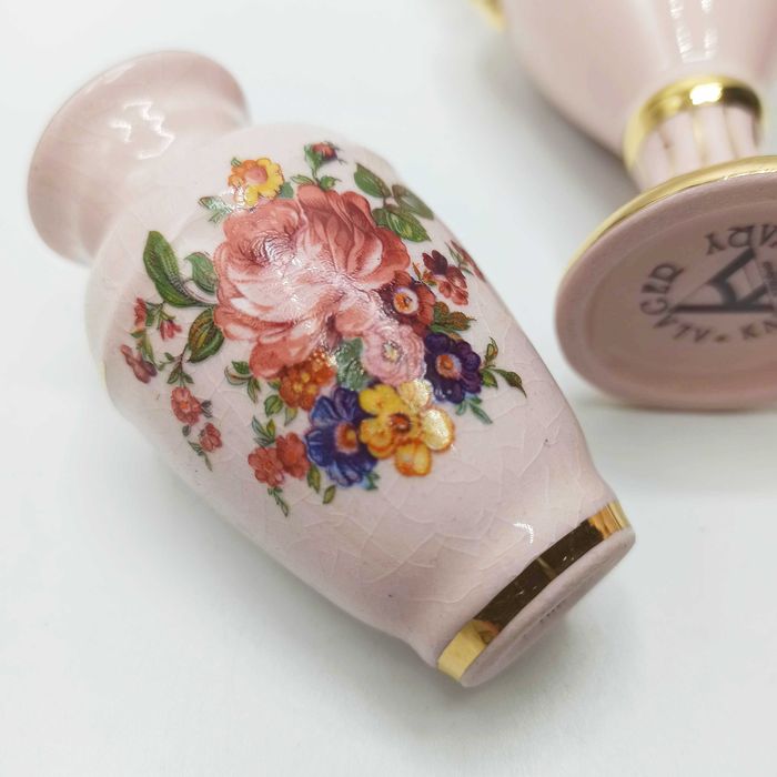 Kolekcjonerska czeska różowa porcelana
