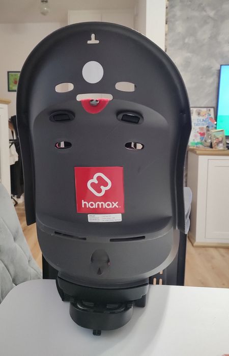 Fotelik Rowerowy Hamax Smiley ciemnoszary - czerwona wyściółka