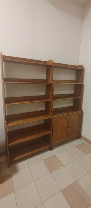 Biblioteczka-regal-IKEA LEKSVIK-HEMNES-drewno-witryna