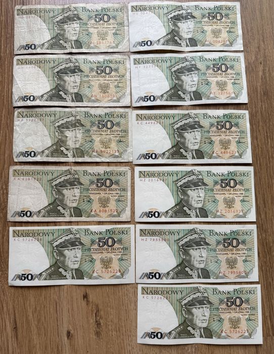 11 szt. Banknot 50 PLN