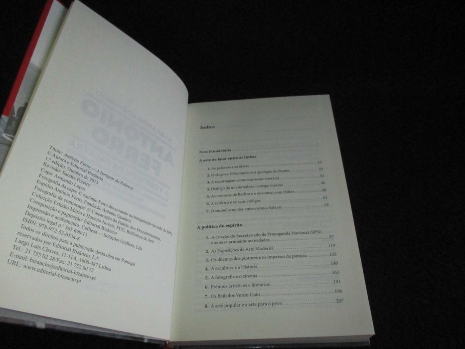 Livro António Ferro A Vertigem da Palavra Margarida Acciaiuoli 1ª ed