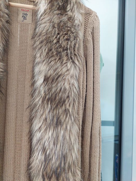 Casaco malha e pêlo Salsa
