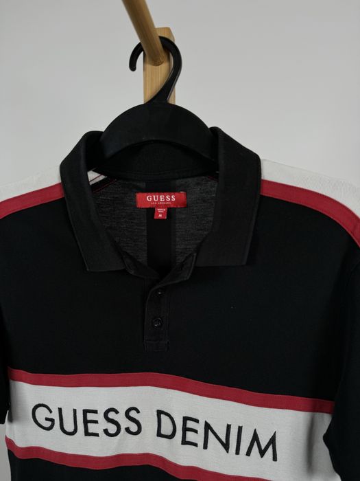 Guess t-shirt czarna koszulka polo M
