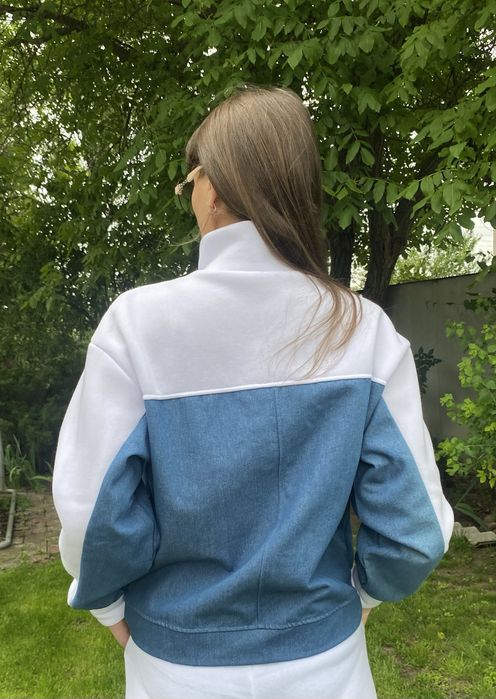Флісовий костюм з джинсовими вставками, М-Л