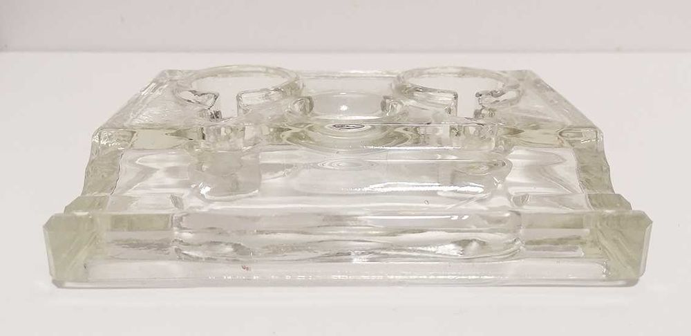Base/Tinteiro em Vidro Vintage para Secretária