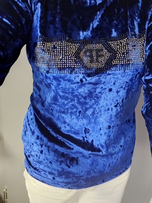 Bluzka chabrowy zamsz M pasuje na L