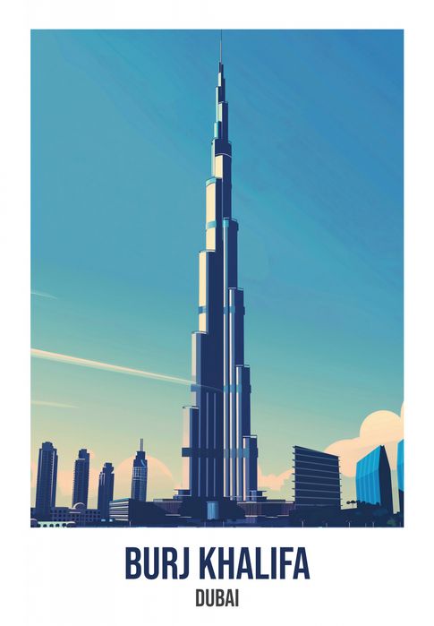 Plakat 68x98cm Burj Khalifa, Dubai