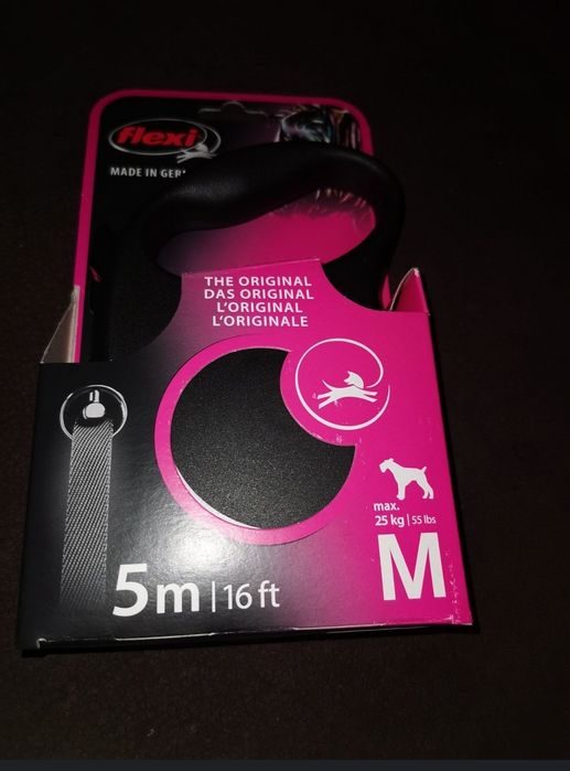 Smycz flexi czarna 5m