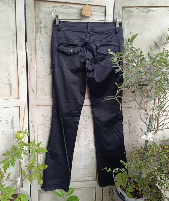 Spodnie moto pants talia 37x2 S M bootcut biker Moto stretch Y2K