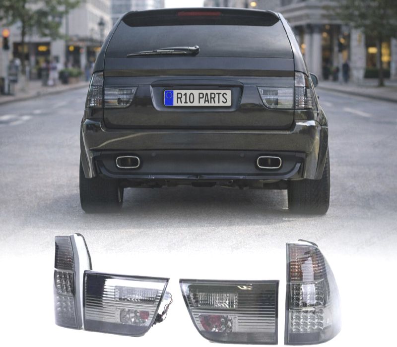 FAROLINS TRASEIROS LED BMW X5 99-03 CROMADO ESCURECIDOS