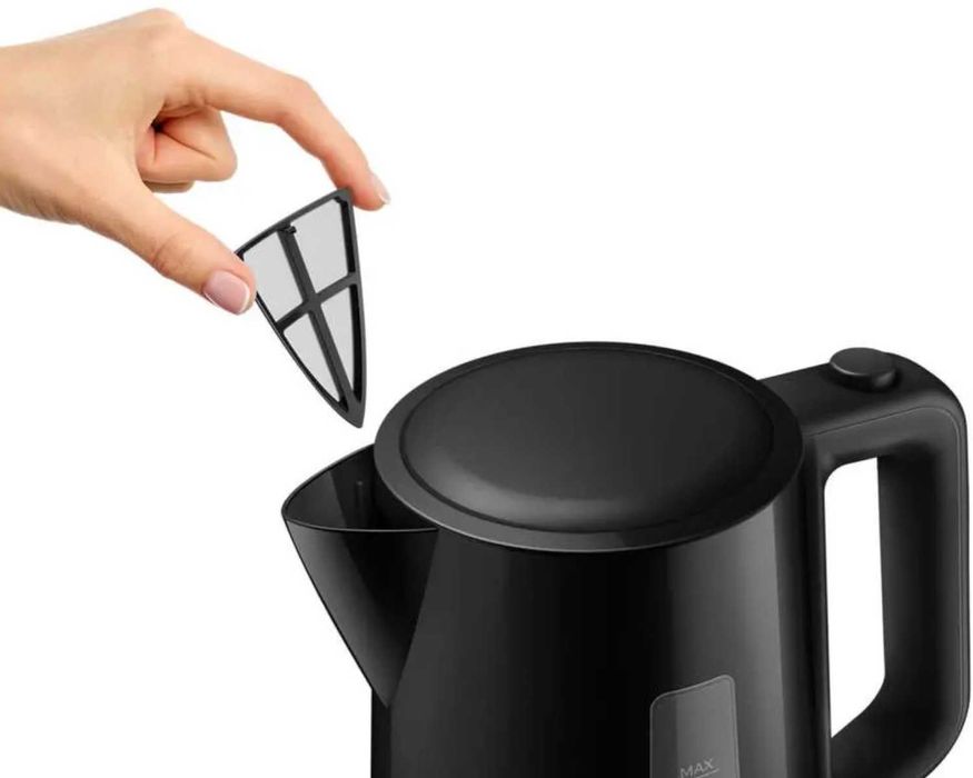 Czajnik Elektryczny 1.7L 2200W Czarny Z FILTRACJĄ Obrotową Podstawą