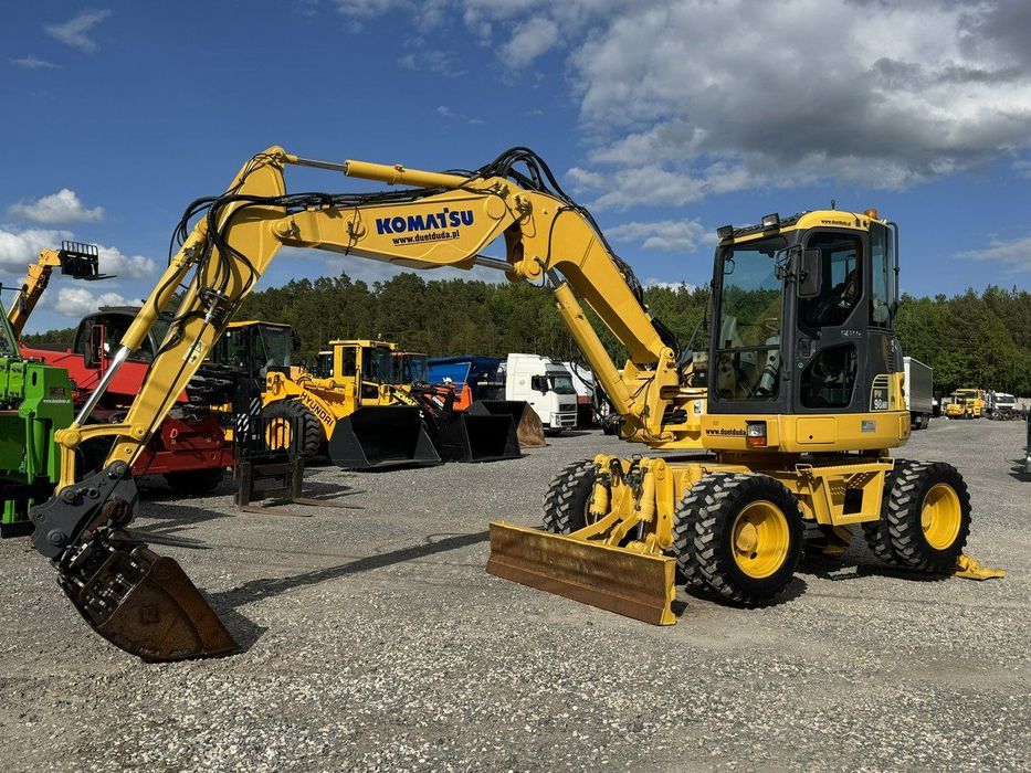 Komatsu PW 98 MR 8 Pług + Podpory 10ton Szybkozłącze  Łyżka Skarpowa Uchylna Nowe Opony Świeżo Sprowadzona Super Stan !!!