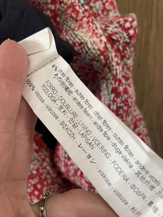 Czerwona tweedowa spódnica S Zara krótka