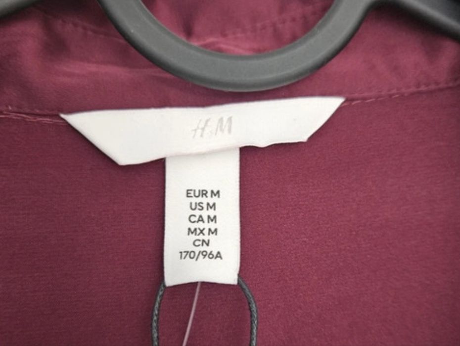 H&M burgundowa  satynowa koszula r. M/38 L/40