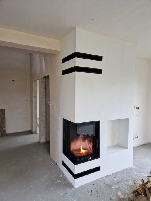 Kominek montaż narożny nowoczesny Grodzisk