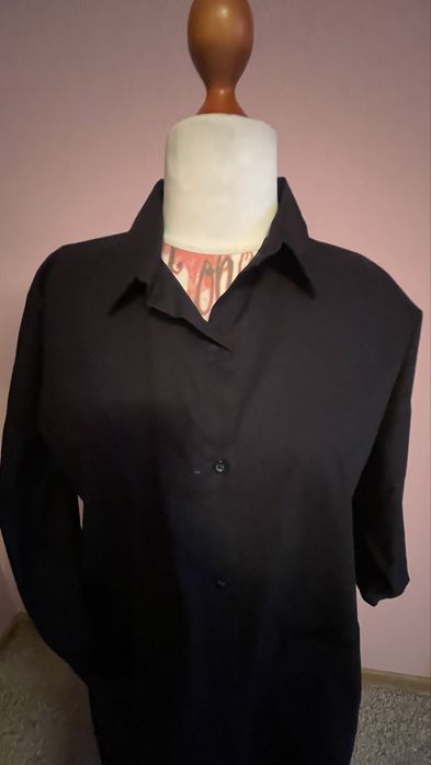 Sukienka Koszula maxi narzuta czarna 158c  oversize 42/44/46