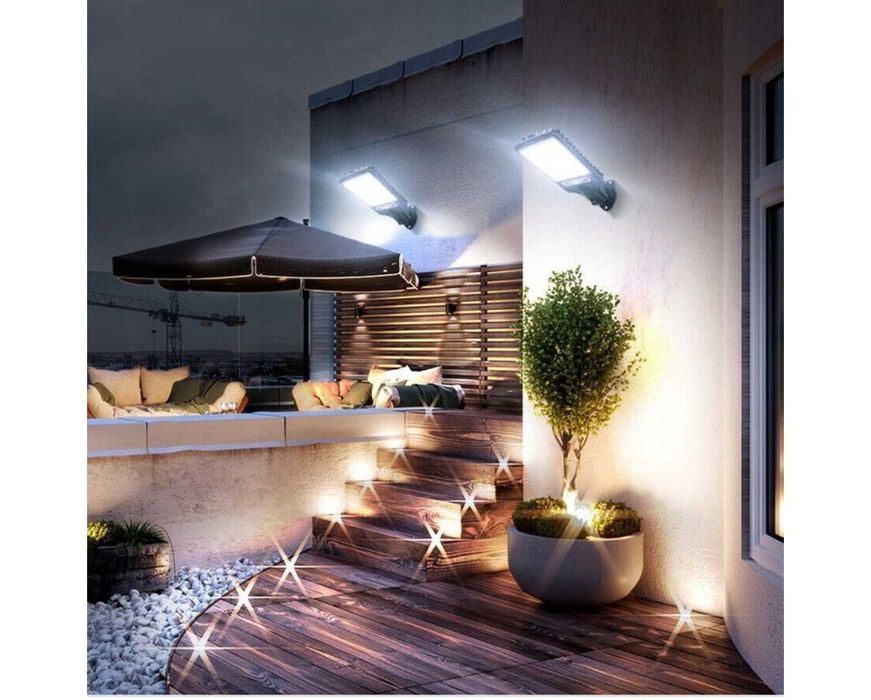Mocna LAMPA Uliczna Solarna 150 W 5000 lm CZUJNIK RUCHU darmowy prąd