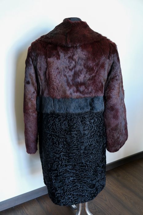 Przepiękne futro upcycled królik i karakuły