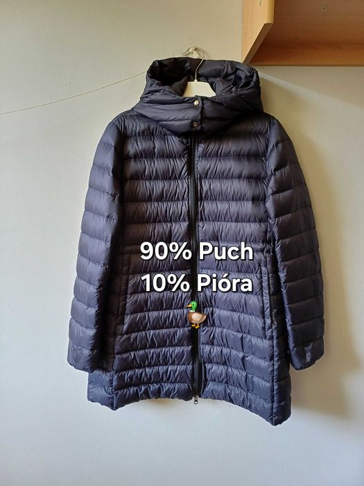 Woolrich puchowy płaszcz z kapturem rozmiar M
