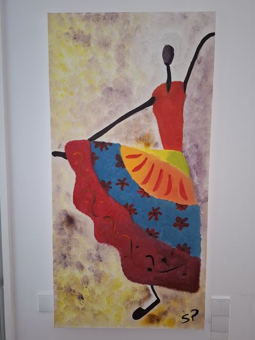 Aguarela pintada à mão 120x60cm