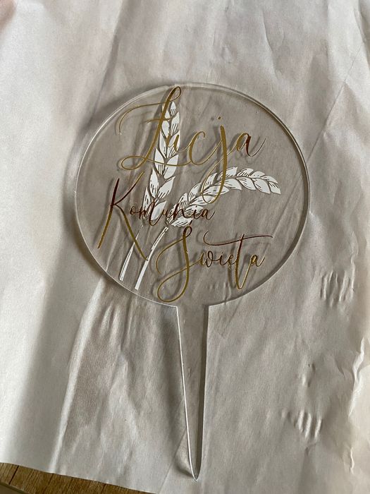 Topper na tort komunijny z imieniem, dla dziewczynki