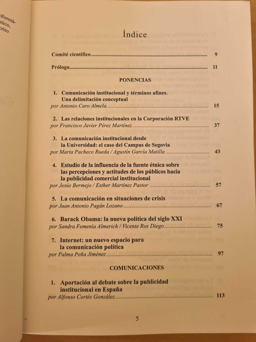 Livro "Comunicación Institucional y Política" de Palma Peña Jinénez