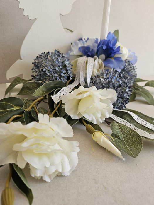 Stroik z aniołem i świecą led. Kompozycja dla dziecka. Jakość premium