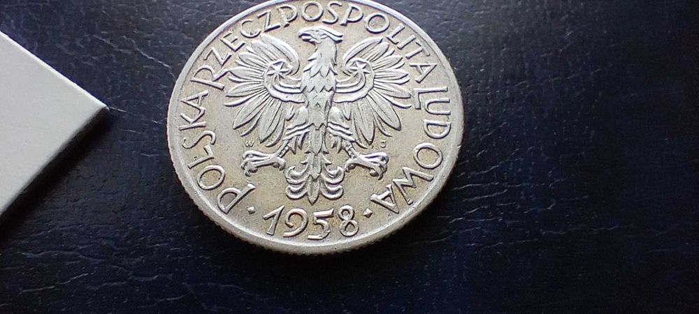 Stare monety Medal 5 zł 1958 Rybak PRL rzadka Piękna