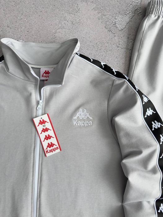 Чоловічий спортивний костюм каппа сірий/чорний Kappa [S,M,L,XL,XXL] + шкарпетки в подарунок!