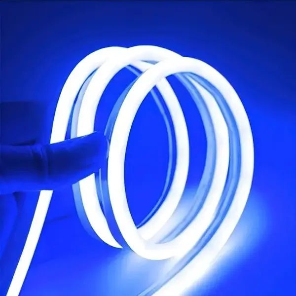 Гибкая неоновая лента LED NEON 0740 5M Blue 12V-220V, силиконовая неон ...
