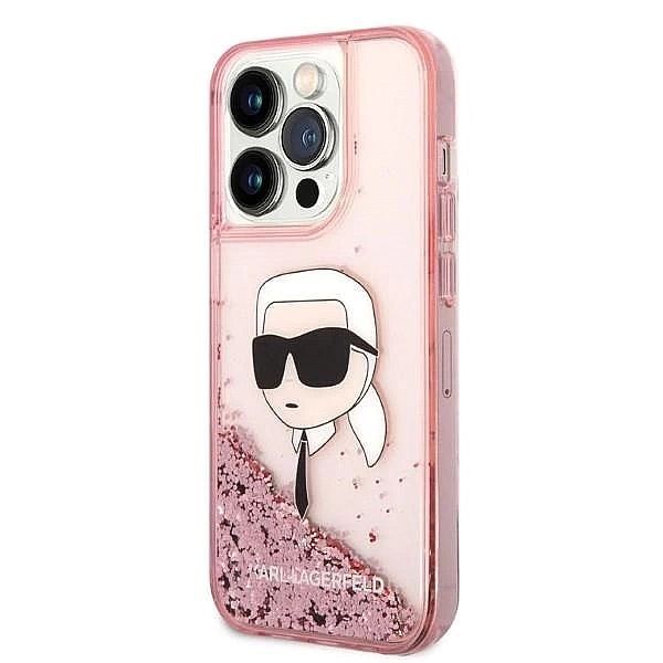 Etui Karl Lagerfeld Glitter Karl's Head na iPhone 14 Pro Max - różowe