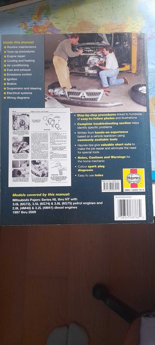 Haynes Repair manual Mitsubishi Pajero 1997-09 Modelos gasolina/diesel