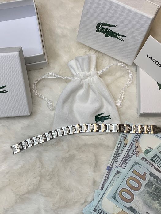 Браслет Lacoste/сріблястий браслет лакоста
