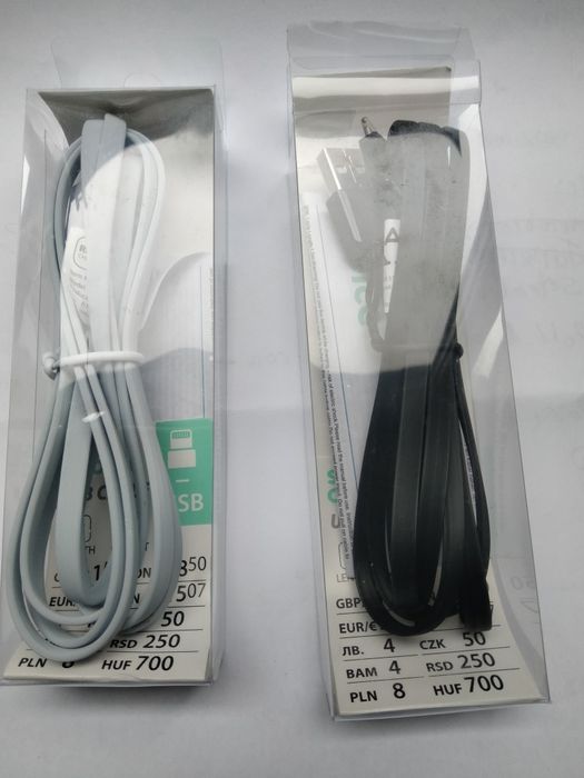 Cabos 1,5m para carregadores iPhone 2.4, azul cinzento e preto, novo