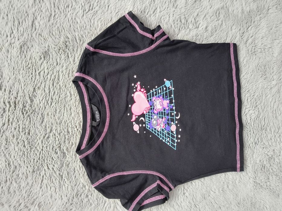 Crop top shein nadruk