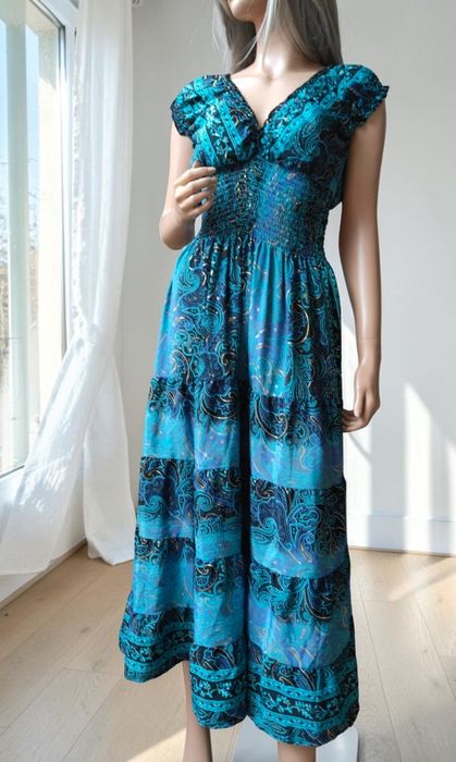 Sukienka letnia boho mix niebieski