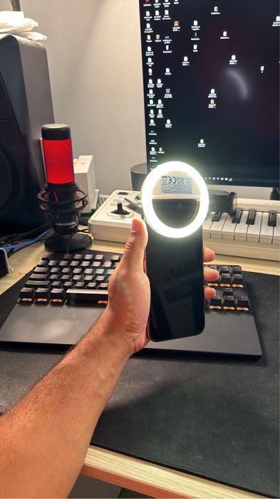 Anel de luz Led portatil cor branca
