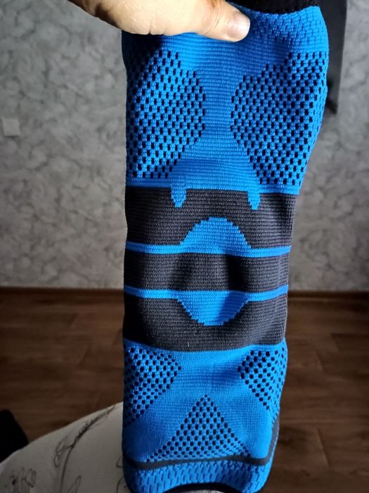 Наколінники із силіконовим кільцем, 1 шт, бірюзово-чорний колір