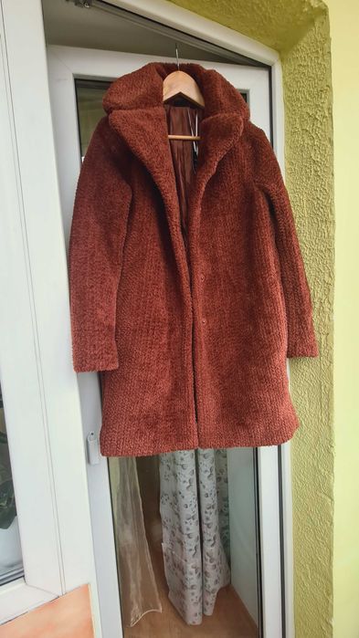 Штучна шубка-тедді, коричнева, розмір М