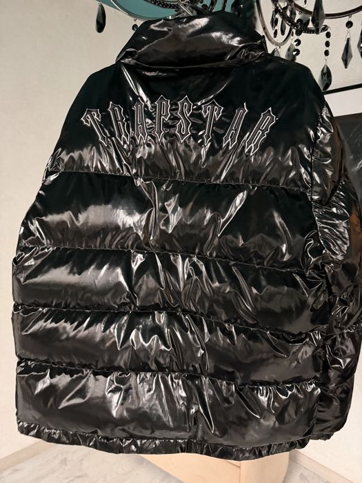 Czarna, błyszcząca kurtka puchowa Trapstar – unisex