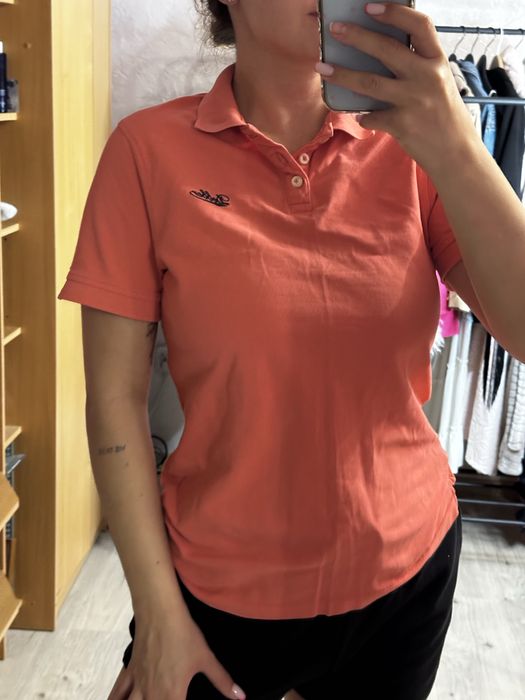 Koralowa koszulka polo Dobber | 36 S | 100% bawełna | stan idealny
