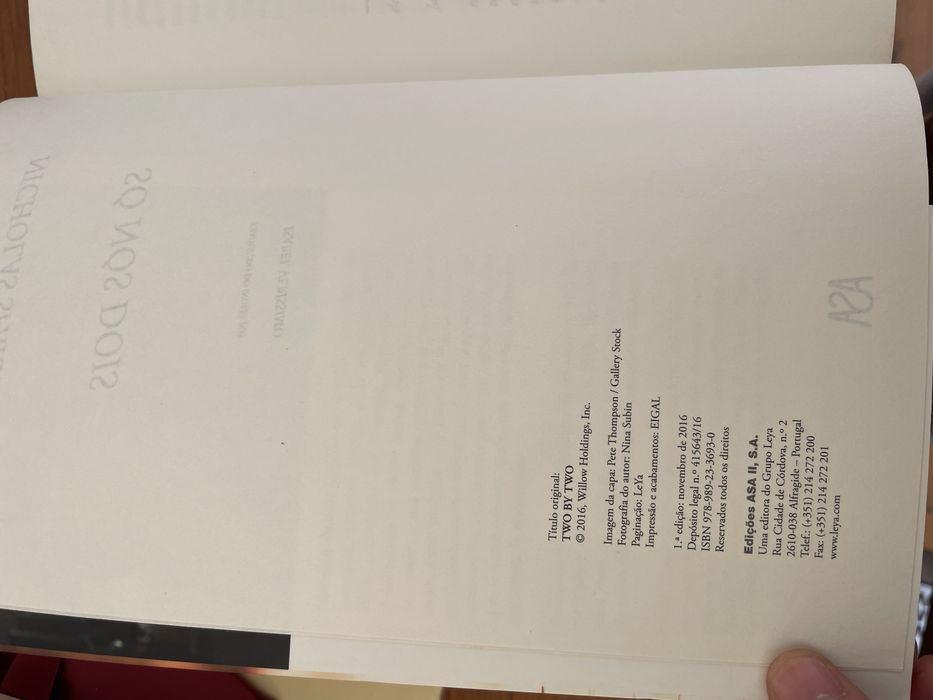 Livro “Só nós Dois” de Nicholas Sparks