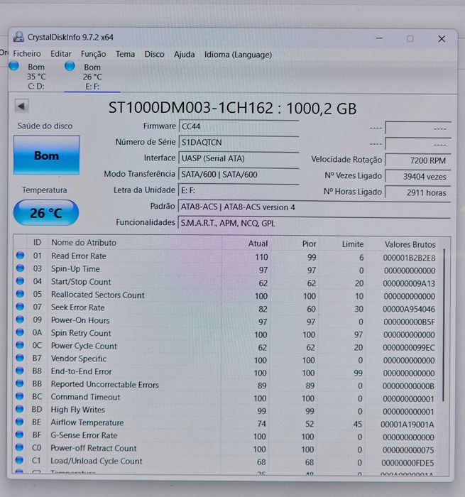 Disco Seagate Barracuda 3.5 - 1 Tb. 1000 Gb. Como novo