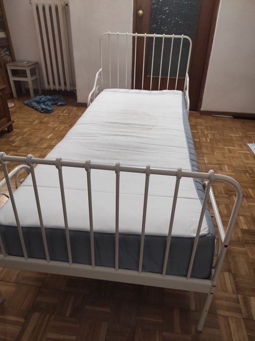 Łóżko 80x200 białe metalowe lekkie