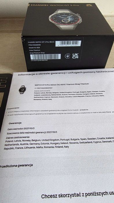 HUAWEI WATCH GT 5 PRO elite 46mm NOWY NIEUZYWANY gwar.24M!komplet